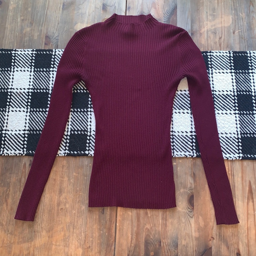 Burgundy turtleneck